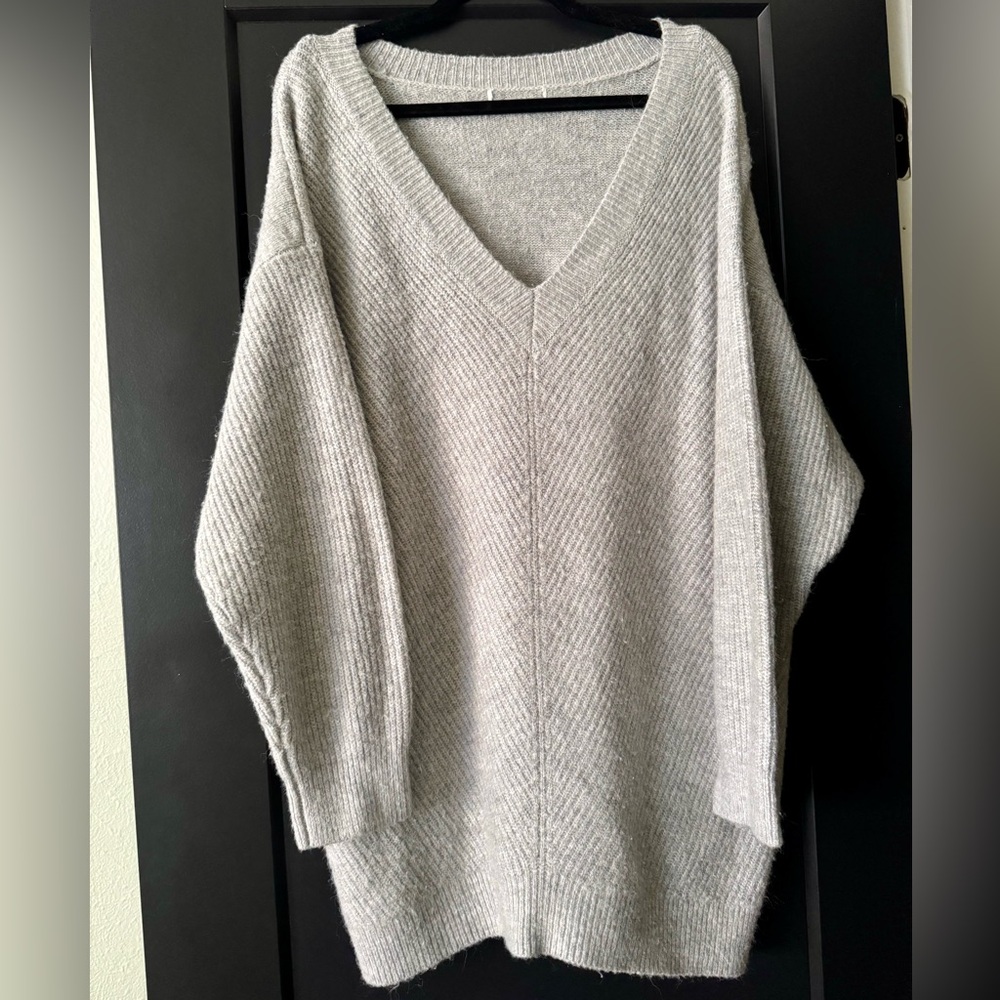 H&M Heather Grey V-Neck Sweater Dress